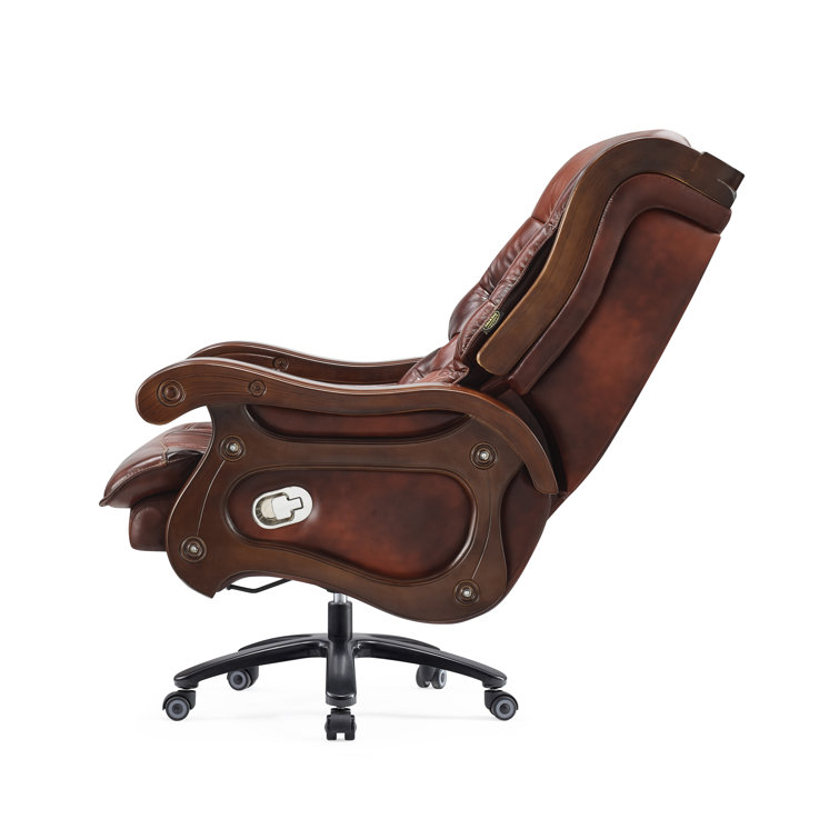 Penn Executive Chairs Genuine Leather Executive Chair with Headrest